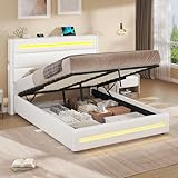 KIMENICH Bett 140X200 mit LED-Beleuchtung, Hydraulisches Bett 140x200...