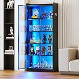 Gurexl Wohnzimmer Vitrine mit LED Beleuchtung und Intelligente...