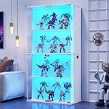 Lvifur Vitrine mit LED Beleuchtung und Glastüren für...