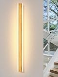 LUOLONG LED Wandleuchte Holz Lange Wandlampe Bambus 100cm Innen Lampe...