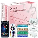 OASHISU Upgrade 4er Set LED Clip Glasbodenbeleuchtung 6*5050SMD RGB...