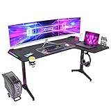 FATIVO Gaming Tisch L-Form Eckschreibtisch 160cm, Schreibtisch RGB...