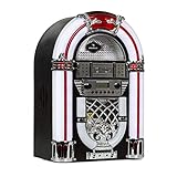 auna Arizona Jukebox Mini - Musikbox Musikanlage Retro mit CD-Spieler,...