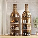 Tribesigns Weinregal, 190 cm Industrielles Rundes Weinschrank mit...