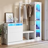 Gxffipw 6-in-1 Multifunktionales Garderobe Set 161 cm Hohes mit...