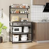 CAIYUN Küchenregal mit Steckdosen, Standregal mit Zwei...