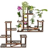 TTL HOME Pflanzenregal SKYLINE 2erSet - 96 x 97 x 25 cm Natur Holz...