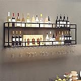 LUDIST Industrielles Weinregal zur Wandmontage mit Beleuchtung,...