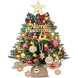 24'/60cm Mini Weihnachtsbaum mit Beleuchtung LED, Kleiner Künstlicher...