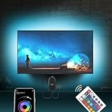 Mexllex Led TV Hintergrundbeleuchtung 55-75 zoll, 4M LED Streifen mit...