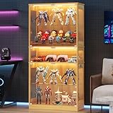 ZKIODV Glasvitrine mit LED Beleuchtung, 5-Lagen Vitrinenschrank Glas...