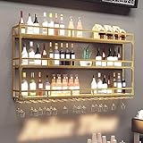 Weinregal mit LED-Beleuchtung und Glasständer - Regal für Küche,...