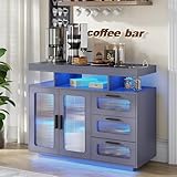 FREDEES RGB Küchenschrank mit Ladestation & LED-Beleuchtung,...