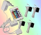 Trango 4er Set 5022-04 RGB Farbwechsel LED Glaskantenbeleuchtung inkl....