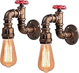 iDEGU 2 Stück Industrielle Wandleuchte, Vintage, Wandleuchte,...