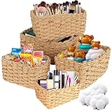 WUSUPU Aufbewahrungskorb Geflochten,5 Stapelbarer Badezimmer Körbe...