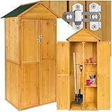 tectake® Holz Gartenschrank, Outdoor Schrank wetterfest, 80,5 x 60 x...