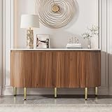 VSOGA Moderner bogenförmiger Sideboard mit verstellbaren Regalen &...