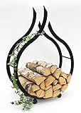 DanDiBo Kaminholzregal Innen Schwarz Kaminholzständer Flamme 78 cm...