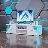 LED TV Schrank mit Beleuchtung LED TV-Ständer mit Aufbewahrung, Regal...