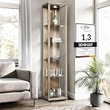 K-Möbel Glasvitrine Stehend (176x37x33cm) - Made in Germany -...