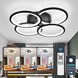 CANEOE Modern LED Deckenleuchte Dimmbar mit Fernbedienung 4-Ring...