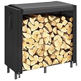 Lifewit Kaminholzregal Metall 122 x 58,5 x 122 cm, Brennholzregal...