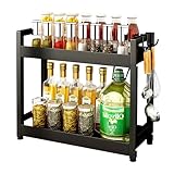 JABNOW Gewürzregal mit 2-Stufig Arbeitsplatte, Gewürzregal Stehend,...