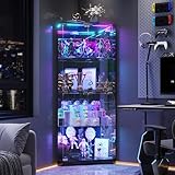 FREDEES 164cm Glasvitrine Stehend Eckvitrine, Vitrinenschrank mit...