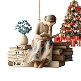 Buch-Christbaumschmuck, 2D Acryl Anhänger Mit Gestapelten Büchern,...
