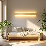 AOEH Holz Wandleuchte LED Wandlampe innen Bambus Holz Lange Wandlampe...