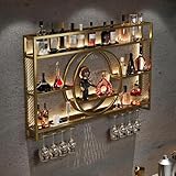 Wohnzimmer Bar，barschrank Vintage Retro Bar Regal Wand Gold...