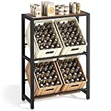 pickpiff 4 Kästen Getränkekistenregal mit Ablage - Schwarz Metall...