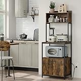 Crehomfy 5-stufiges Bäckergestell mit Steckdose, Industrieller...