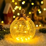 LED Weihnachtsdeko aus Glas, 12cm Weihnachtsbeleuchtung Dekokugel...
