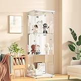 QMTXBYJ Glasvitrine mit LED-Beleuchtung, 125x43x37cm, Modern Vitrine...