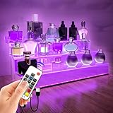 YMVV Transparentes Acryl-Regal mit LED-Licht, 3 Etagen, für Parfüm,...