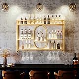 Zanefoo Wandweinregal Metall Mit LED-Beleuchtung & Modulare...