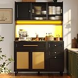 LANTRO JS Küchenschrank mit Beleuchtung, MDF und PB Material,...