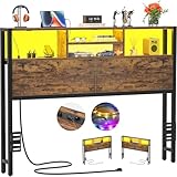 iSunirm Bettkopfteil mit Ablagefächern, 140 cm, mit Steckdosen, USB-...