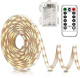 CCILAND LED Streifen Batterie, 3 Meter 90 LED Klebe Streifen mit 8...