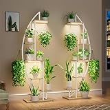 BACEKOLL 6 Ebenen Blumenständer mit Wachstumslichtern - Metall Holz...