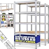 Monzana® 2X Schwerlastregal 180x90x40cm Befestigungsmaterial 1750kg...
