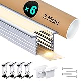 LASLUX LED Profil 6× 2M(12m), LED Aluminium Profil U-Form mit...