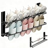 HMAKGG Schuhregal Wand, 2 Ebenen Schuhhalter Wand Metall, 37-67cm...