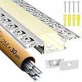 LASLUX 30 x LED Trockenbauprofil 2M Aluminium Profil für Led Strip,...