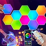 10pcs Hexagon Led Panel, Sechseck Gaming Wandleuchte, RGB Smart LED...