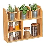 Relaxdays Bambusregal, 6 Fächer, HBT: 45,5 x 55 x 16 cm, stehend,...