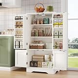 BTM Küchenschrank mit LED-Sensorlicht 4-türiger Aufbewahrungsschrank...