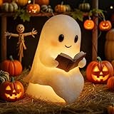 OKESYO Halloween Ghost Leselampe, LED Geister Buchlampe aus Harz,...